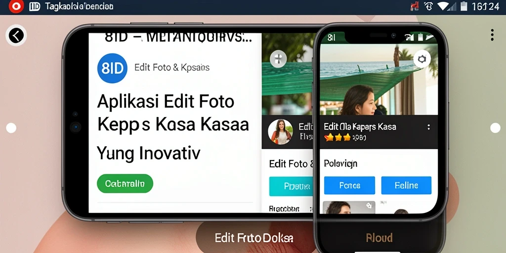 Antarmuka aplikasi 8ID untuk Edit Foto Kertas Kaca.
