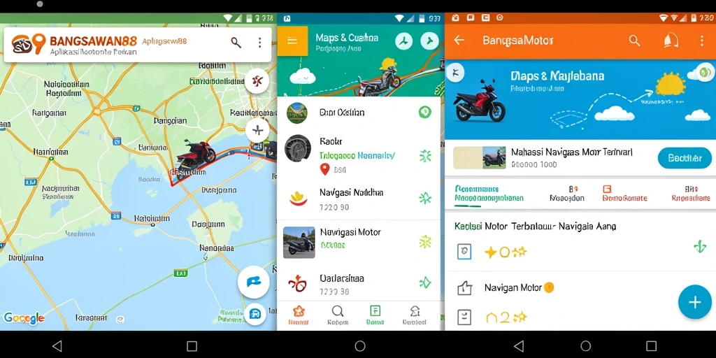 Antarmuka aplikasi BANGSAWAN88 yang intuitif untuk navigasi motor.