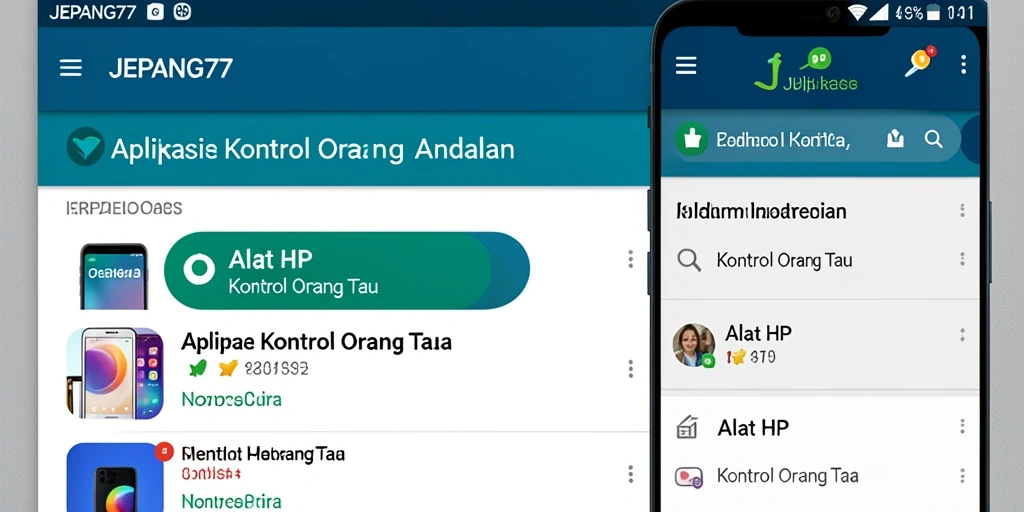Antarmuka utama JEPANG77 yang menampilkan kontrol orang tua.