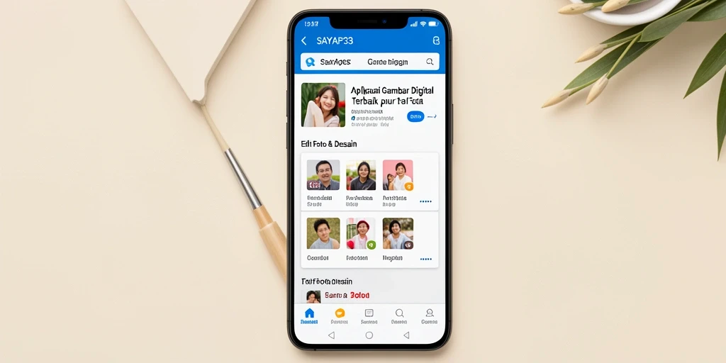 Tampilan antarmuka utama SAYAP33 dengan fitur Gambar Digital yang lengkap.