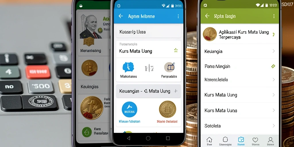 Screenshot antarmuka utama SD107 yang menunjukkan fitur kurs mata uang.