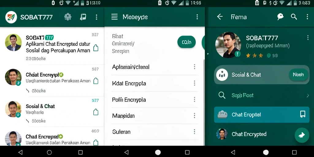 Antarmuka modern dan fungsional dari SOBAT777 untuk chat terenkripsi.