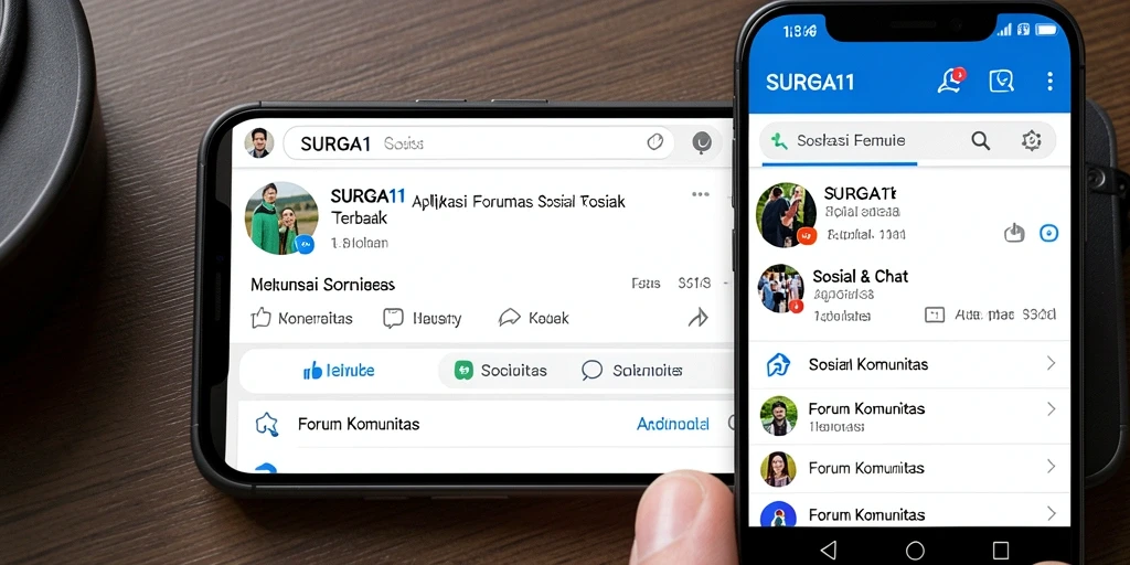 Tampilan antarmuka INTERAKTIF aplikasi Forum Komunitas SURGA11.