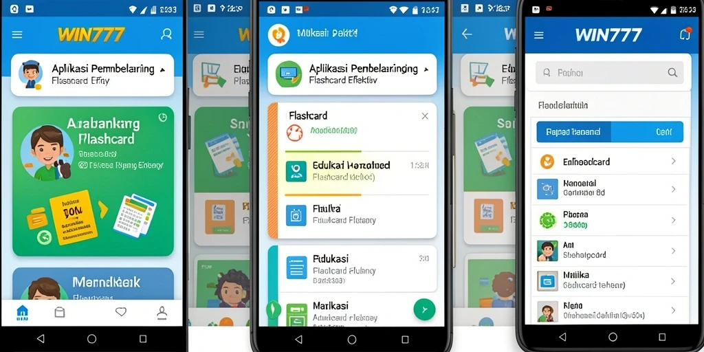 Antarmuka aplikasi WIN777 yang intuitif dan berwarna menarik.